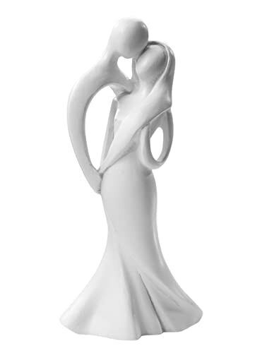 Brautpaar: küssendes Hochzeitspaar, 10 cm, weiß, moderner Stil, (w0x)