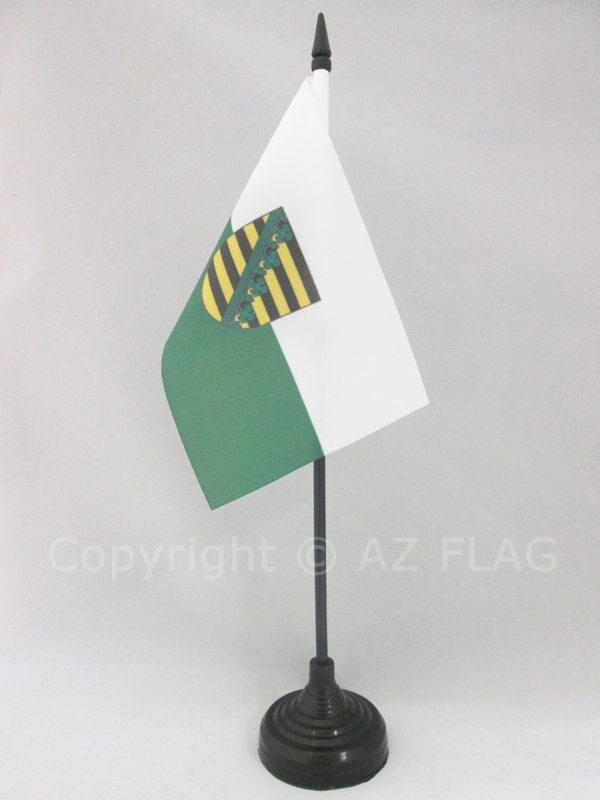 BANDIERA DA TAVOLO SASSONIA 15x10cm - PICCOLA BANDIERINA LAND DI SACHSEN - GERMA