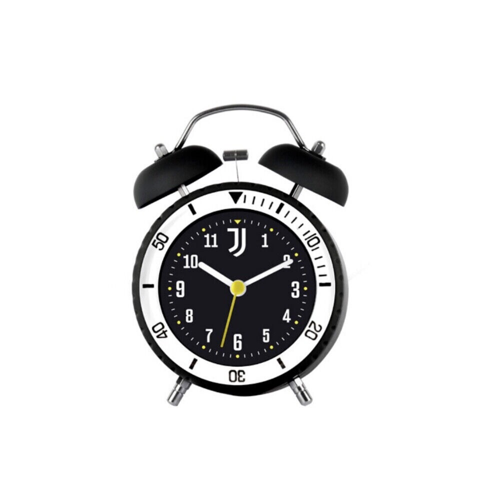 Orologio Sveglia JUVENTUS FC Bianco Nero Soft Touch Alarm da Tavolo