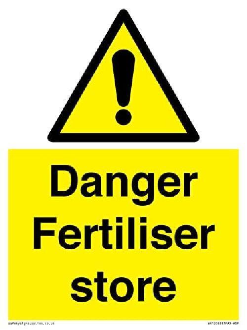 Danger Fertiliser Store Cartello - 150 x 200 mm - A5P