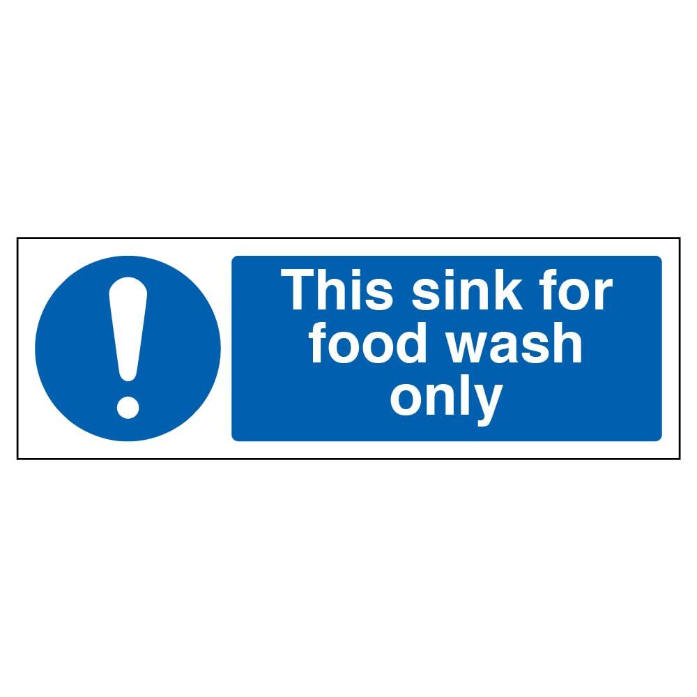 Vsafety - Cartello "This Sink For Food Wash Only", orizzontale, 300 mm x 100 mm,