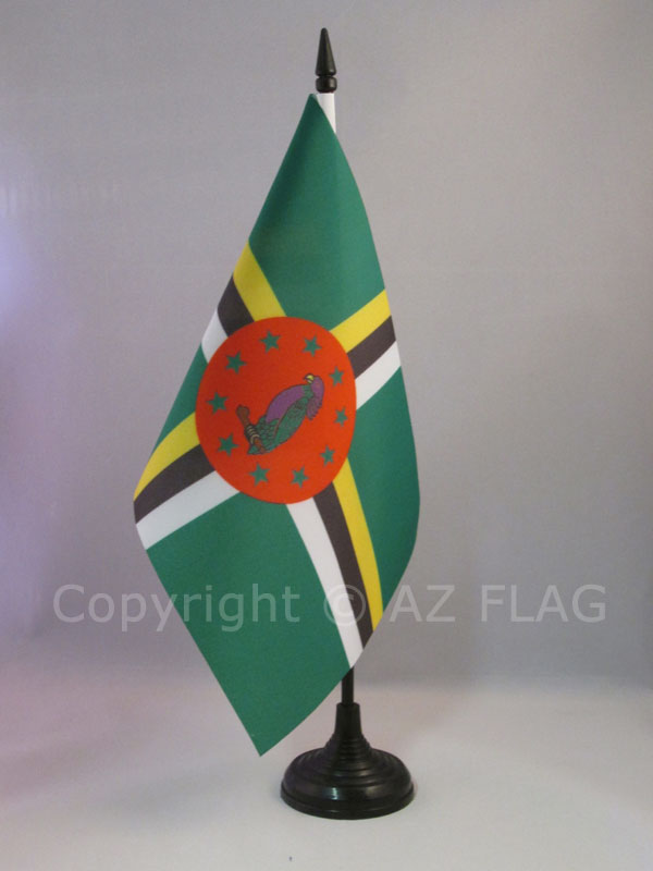 BANDIERA DA TAVOLO DOMINICA 21x14cm - PICCOLA BANDIERINA DOMINICENSE 14 x 21 cm