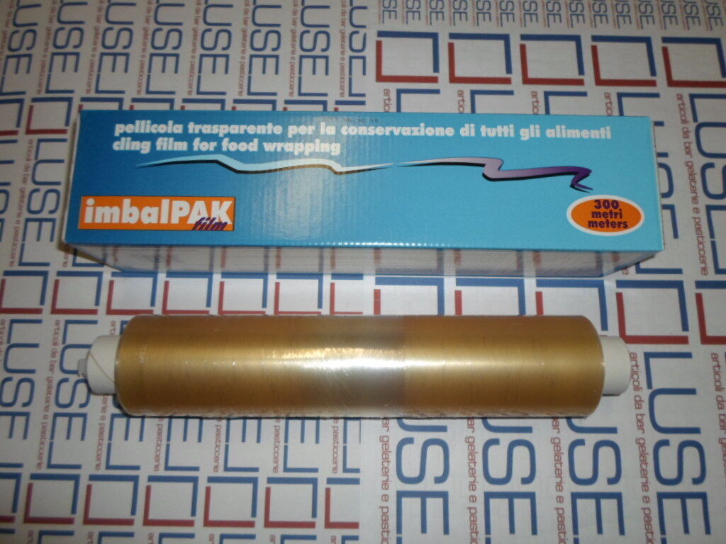PELLICOLA TRASPARENTE PER ALIMENTI MT 300 IN DISPENSER CLING FILM FOOD WRAPPING