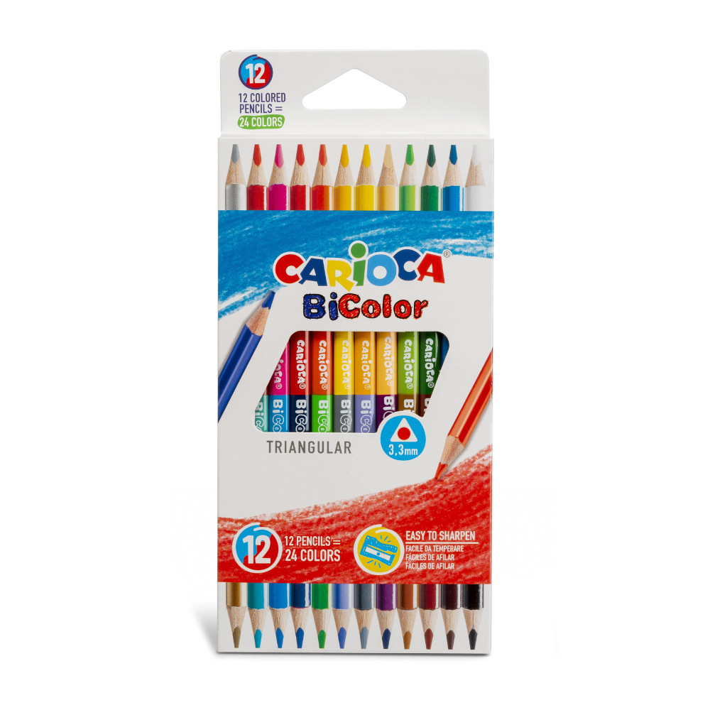 PASTELLI COLORATI MATITE BICOLOR 24 COLORI CARIOCA