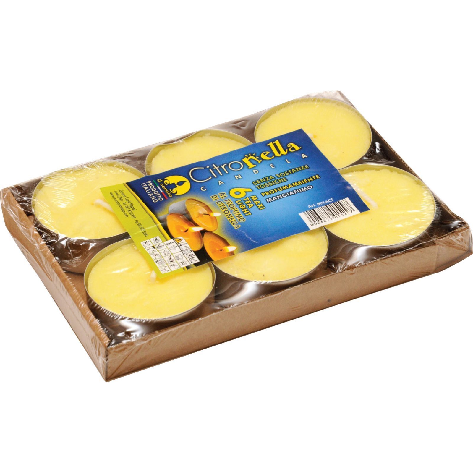 CITRONELLA TEA LIGHT MAXI D 60X20 MM CONF  6 PZ 12 CF
