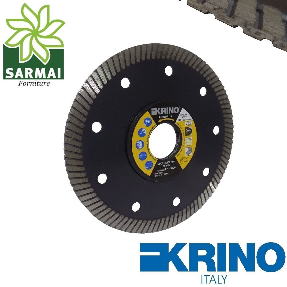 KRINO DISCO DIAMANTATO TAGLIO FLEX GRES PORCELLANATO GRANITO MARMO 115 mm