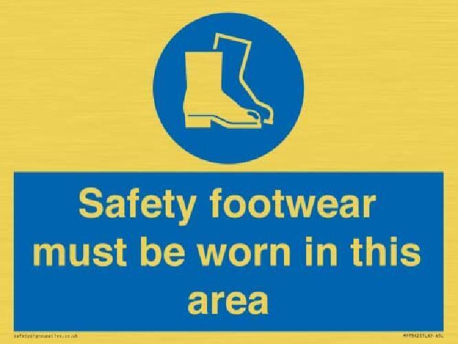Safety Footwear must be worn in this area Sign – 200 x 150 mm – A5L
