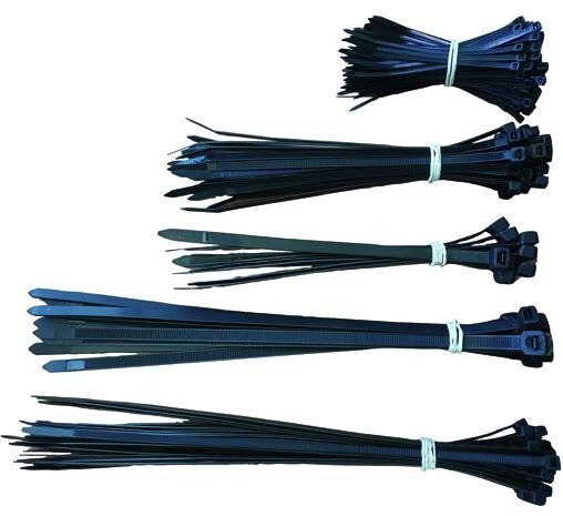 FASCETTA FASCETTE PLASTICA NYLON PER CABLAGGIO NERE SET 250PZ MISURE ASSORTITE
