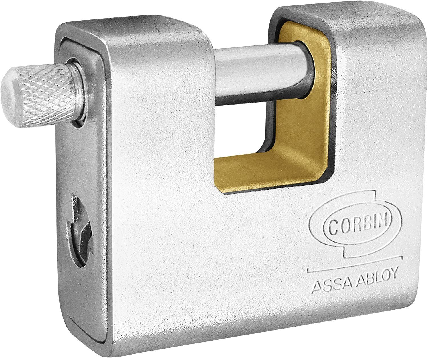 LUCCHETTO  ANTISCASSO CORBIN CORAZZATO x SERRANDA 60MM antitaglio