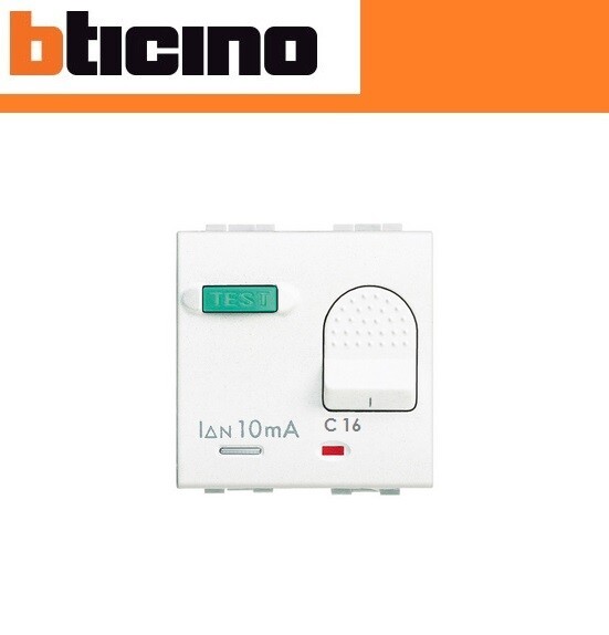INTERRUTTORE SALVAVITA 16A BTICINO LIVING LIGHT N4305/16 BIANCO.