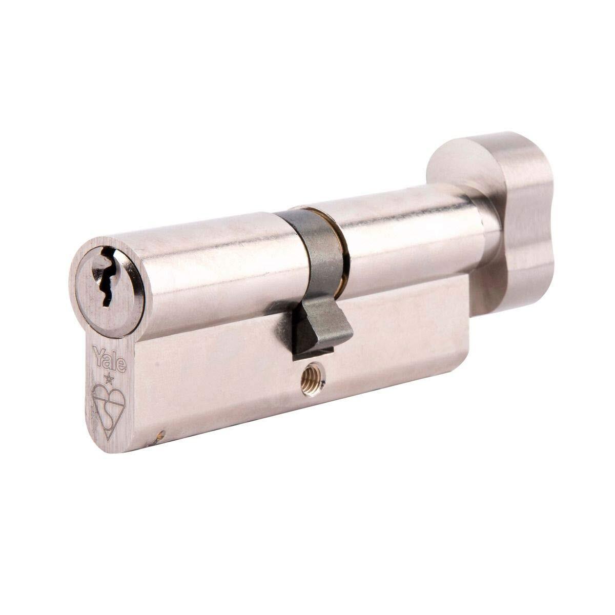 Yale KMT3030-NP Euro Thumbturn 1 stella Kitemarked Cilindro, 3 chiavi fornite, a
