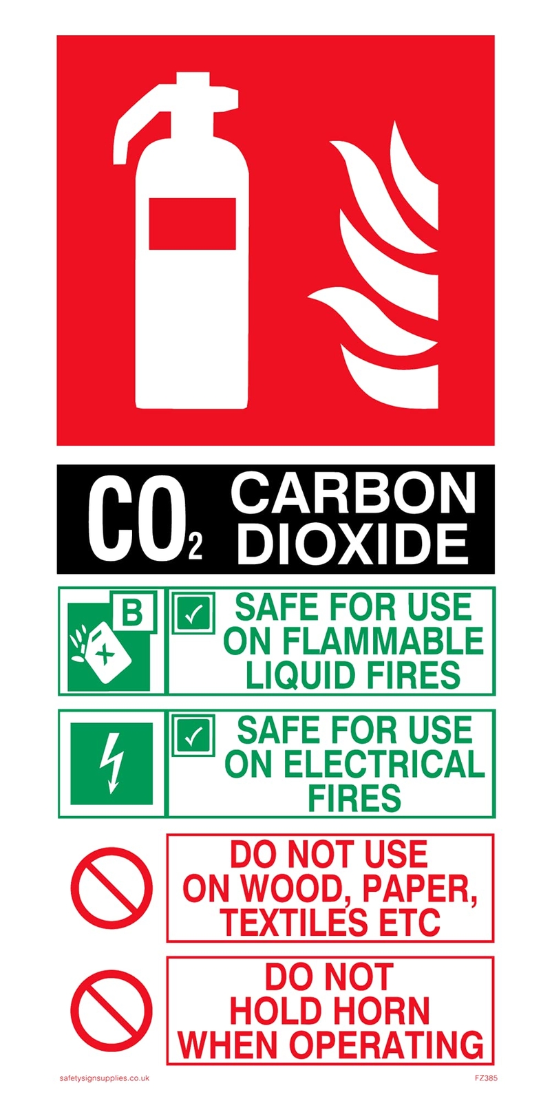Confezione da 5 – estintore contiene istruzioni in co2 – 100 x 200 mm – P12