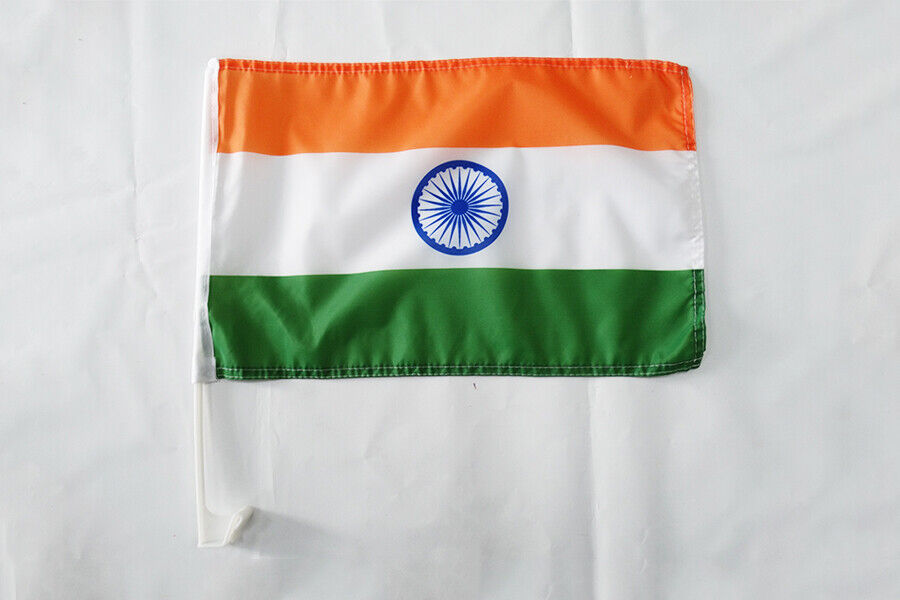 BANDIERA PER AUTO INDIA 45x30cm - BANDIERINA DA AUTO INDIANA 30 x 45 cm - Nuova