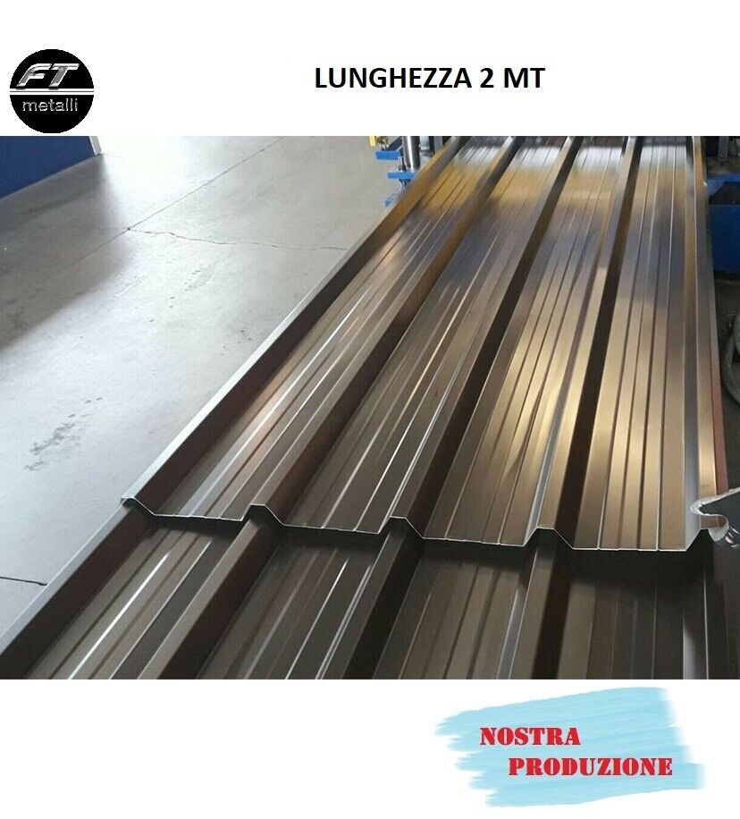LAMIERA GRECATA COPERTURA 1010 MM Lunghezza 2000 MM Colore Tdm/rs/Bg