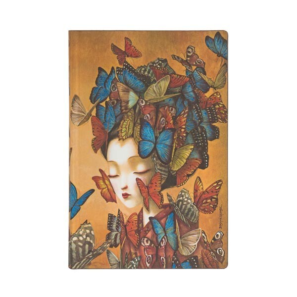 Diario a righe flexi MADAME BUTTERFLY mini cm 10x14 - PAPERBLANKS 208 pagine tac