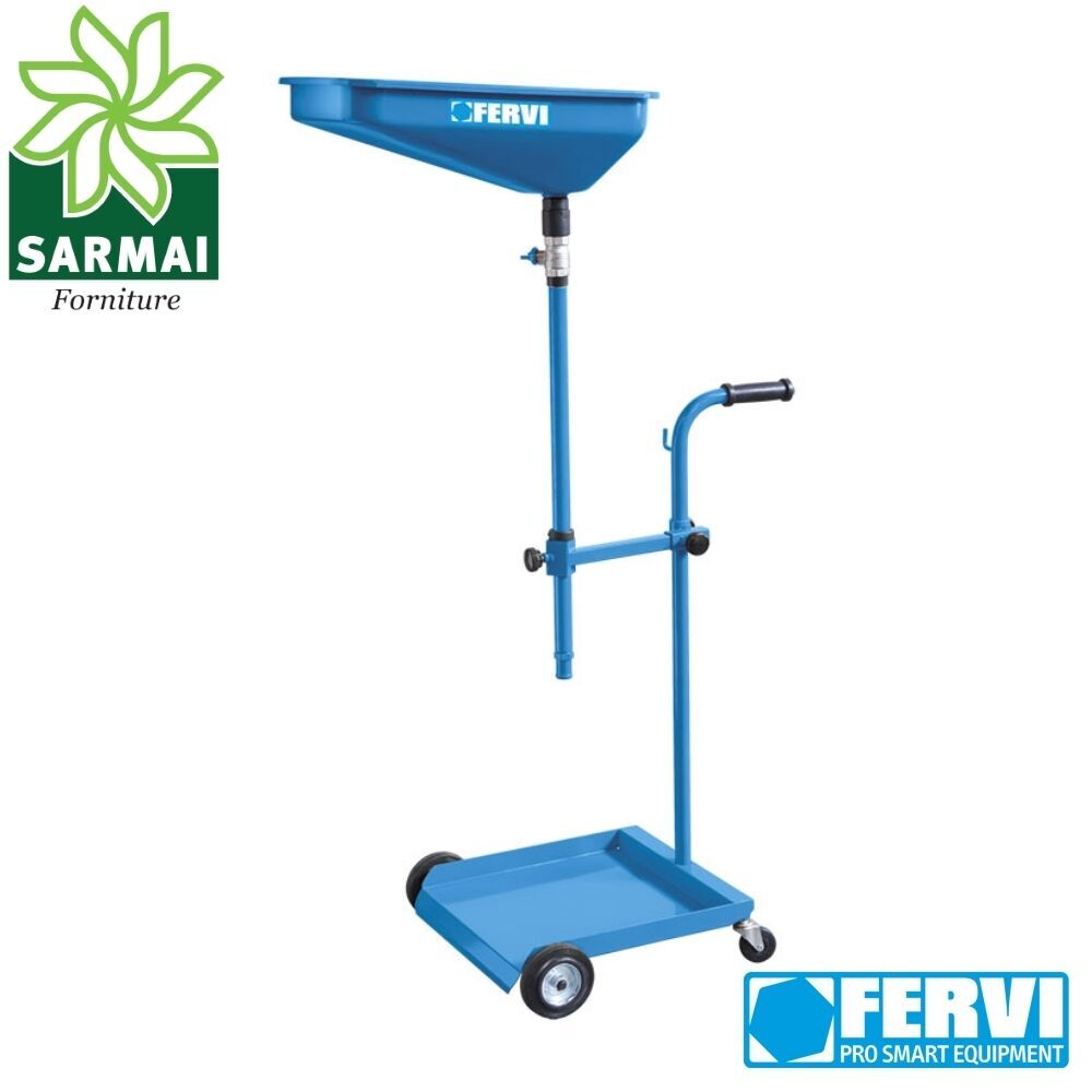 FERVI Carrello per raccolta cambio olio senza serbatoio con rubinetto e ruote