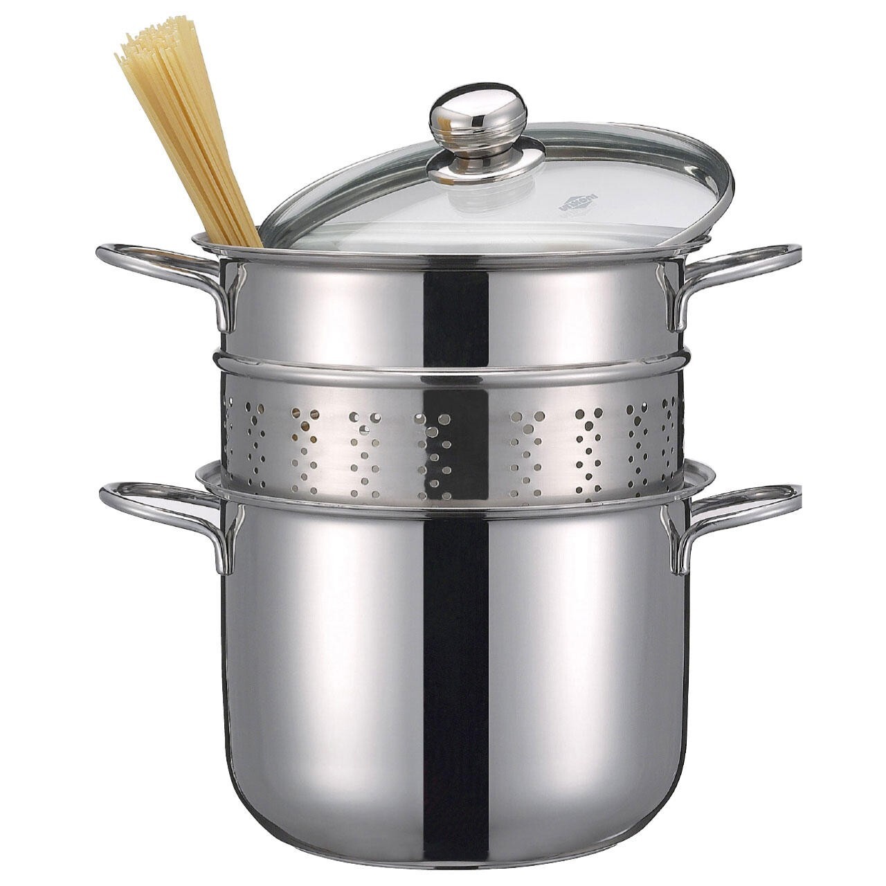 INOXRIV LOVE STORY SET PASTA CESTELLO COPERCHIO INOX 18/10 ANCHE INDUZIONE  5 Lt