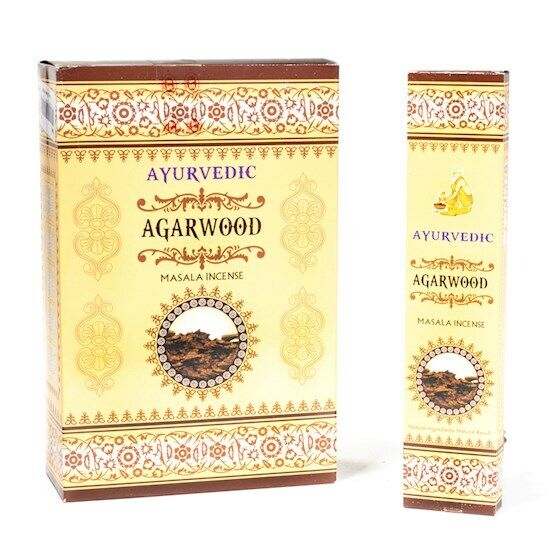 Incenso Masala Ayurvedico LEGNO DI AGAR 12 scatole da 15 bastoncini 180 gr