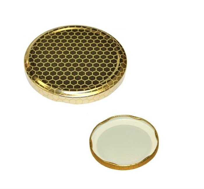 CAPSULE TWIST OFF mm.63 MIELE TAPPI PER BARATTOLI pz.20 COPERCHI ALVEOLATI