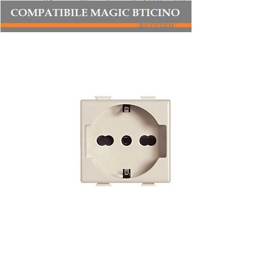 PRESA SCHUKO TRIVALENTE COMPATIBILE BTICINO MAGIC M5440/16 mg