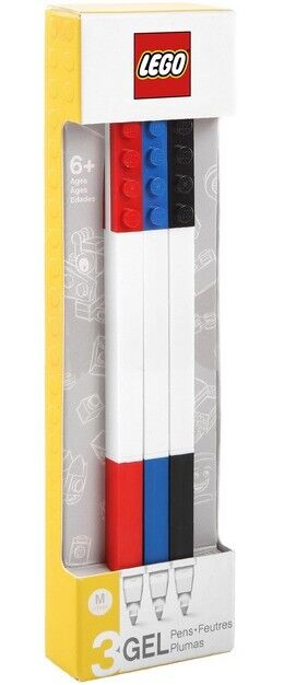 SET 3 PENNE GEL (NERO-BLU-ROSSO) + MINIFIGURE LEGO COD. 51513