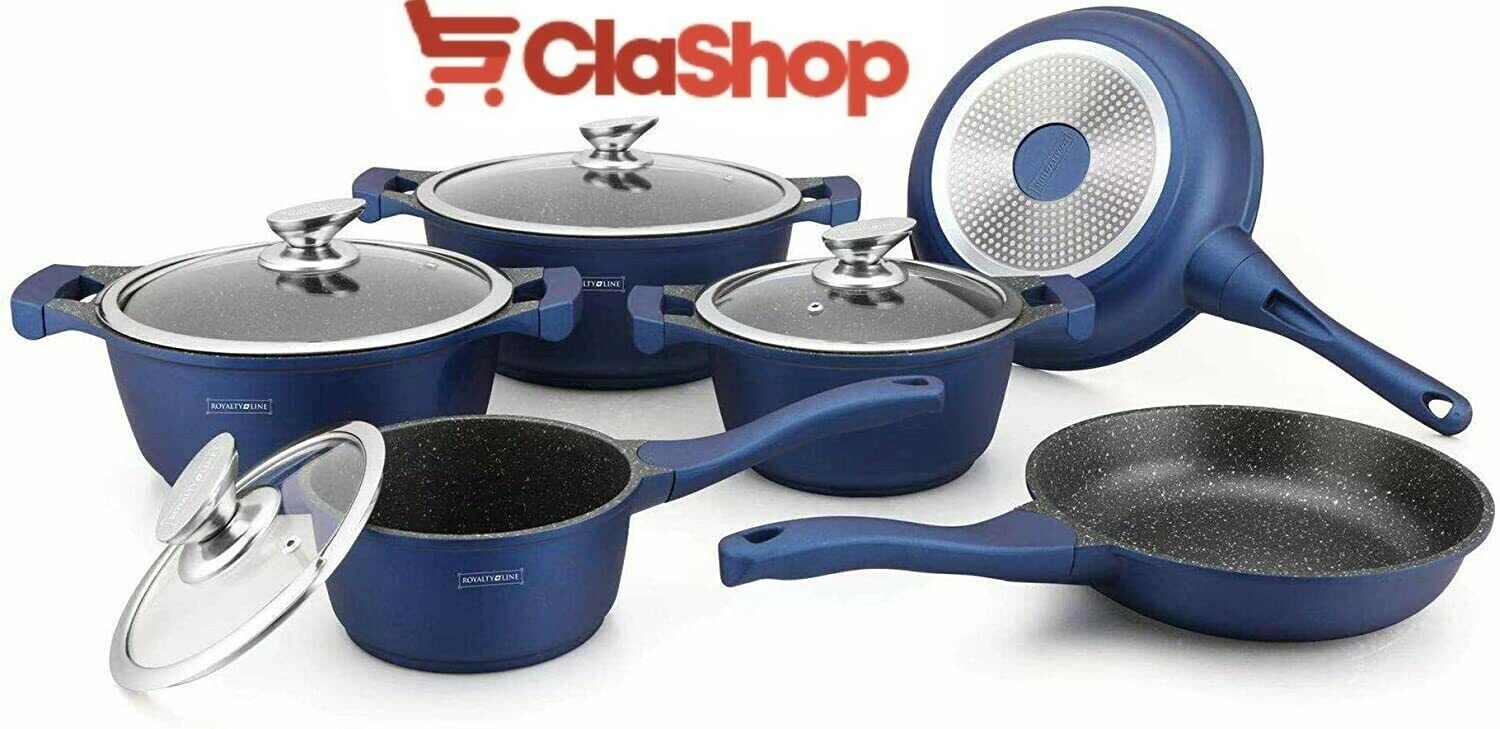 Set Pentole Padelle 10 Pezzi Royalty Line per tutti i tipi di fornelli