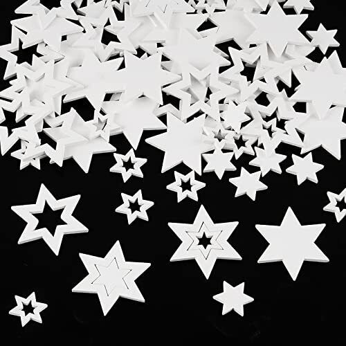 100 Pz Stelle Legno Decorative Ciondoli Natalizi Legno Pendenti Natalizi (r1U)