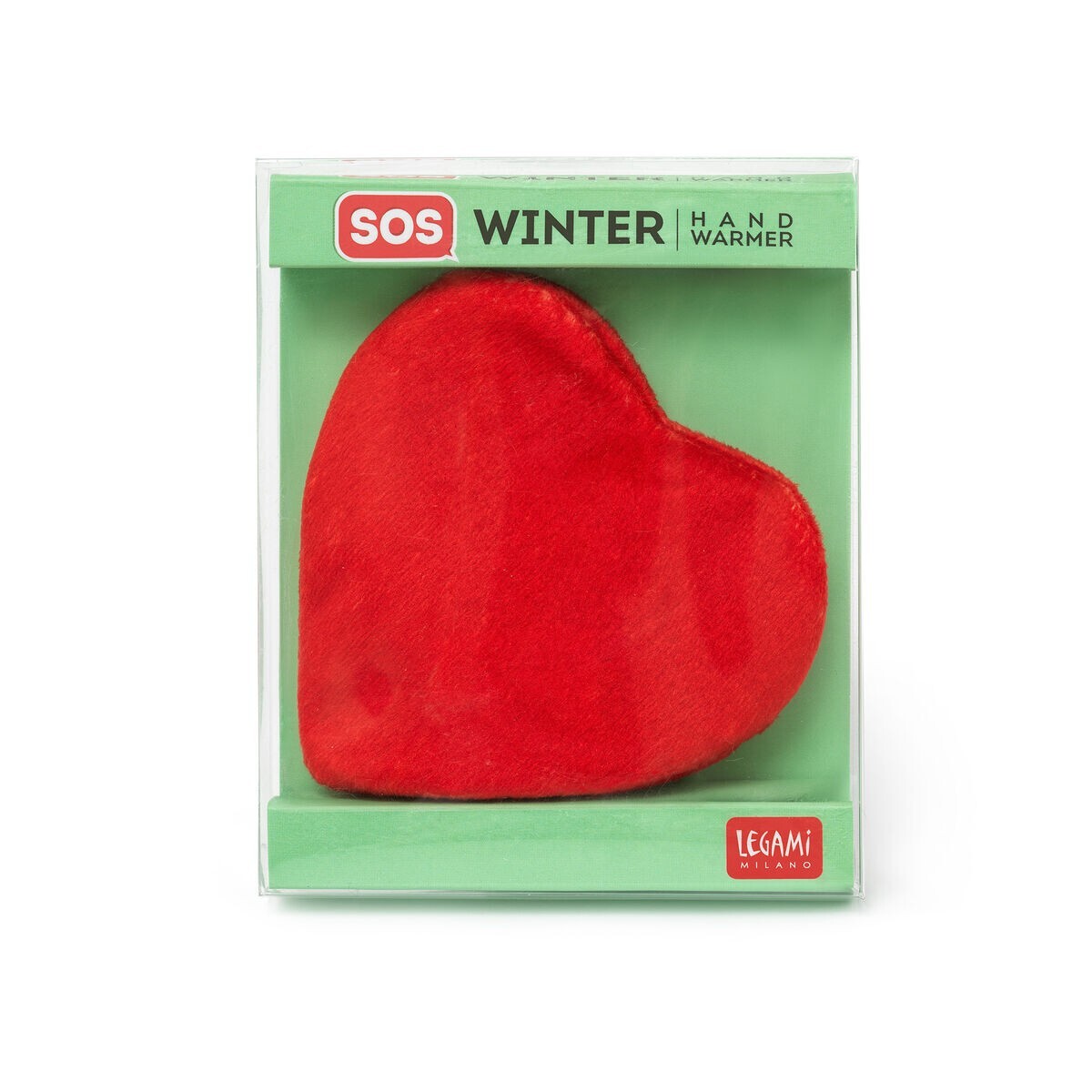 SCALDAMANI A FORMA DI CUORE sos winter HAND WARMER legami milano MORBIDO rosso