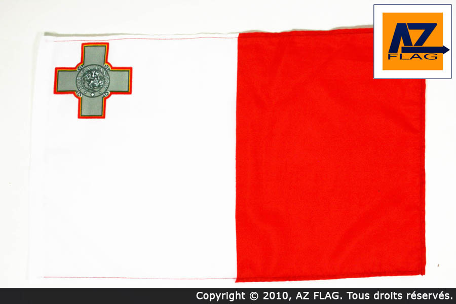 BANDIERA MALTA 45x30cm - BANDIERA MALTESE 30 x 45 cm con foro - Nuova