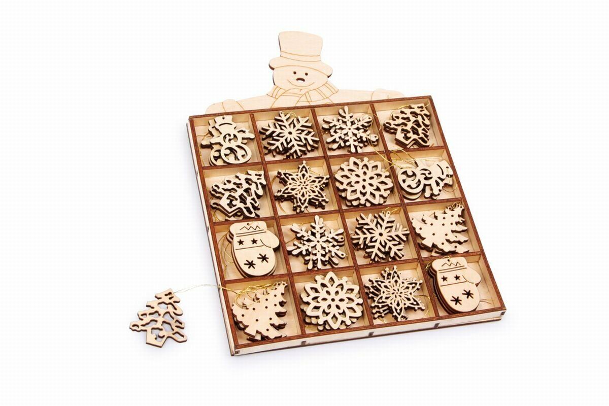 Small Foot 6675 Pendaglio Scatola Pupazzo di Neve, Legno, 17.5x1.5x25 cm (R5m)