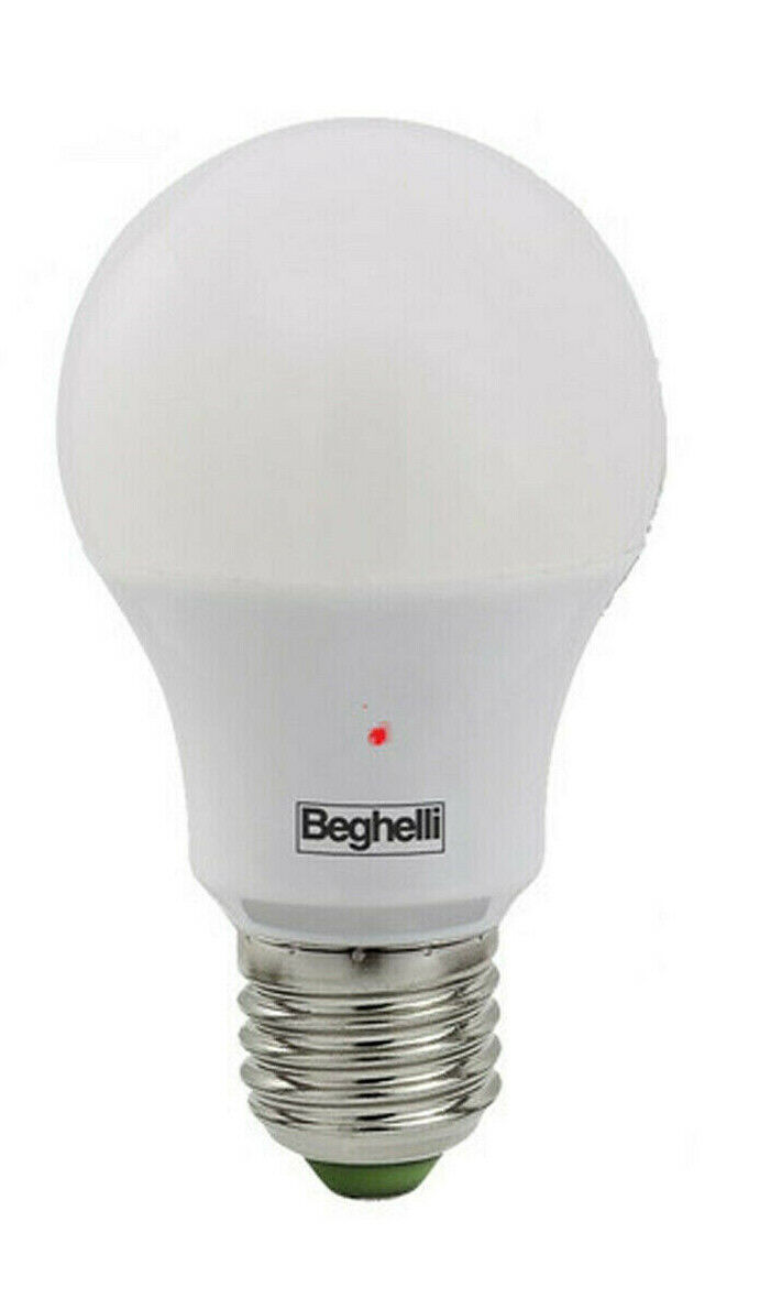 LAMPADA LAMPADINA LED BEGHELLI CON SENSORE LUCE CREPUSCOLARE GIARDINO 16W AUTO