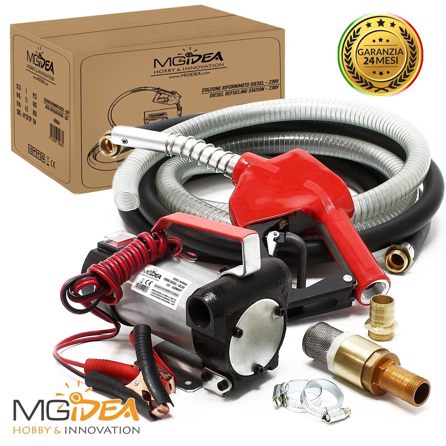 KIT RIFORNIMENTO POMPA BIO OLIO MOTORE EROGATORE GASOLIO DIESEL 12V 160W 40L/MIN