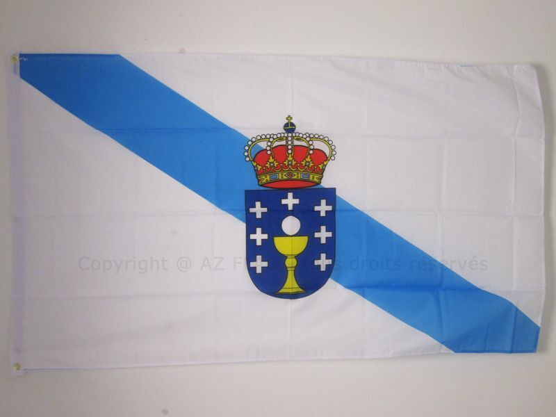BANDIERA GALIZIA 150x90cm - BANDIERA GALICIA IN SPAGNA 90 x 150 cm - Nuova