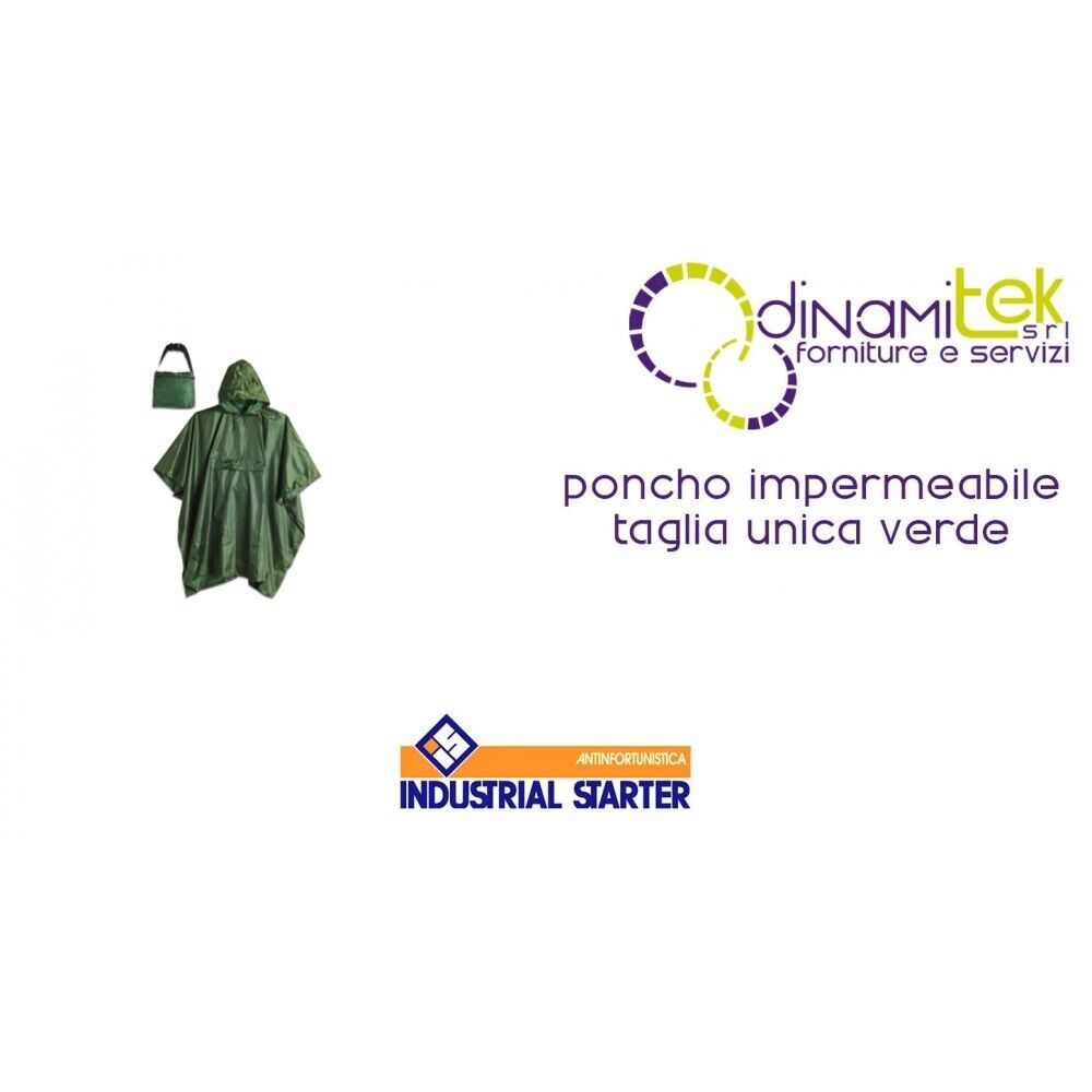 PONCHO IMPERMEABILE INDUSTRIAL STARTER TAGLIA UNICA VERDE