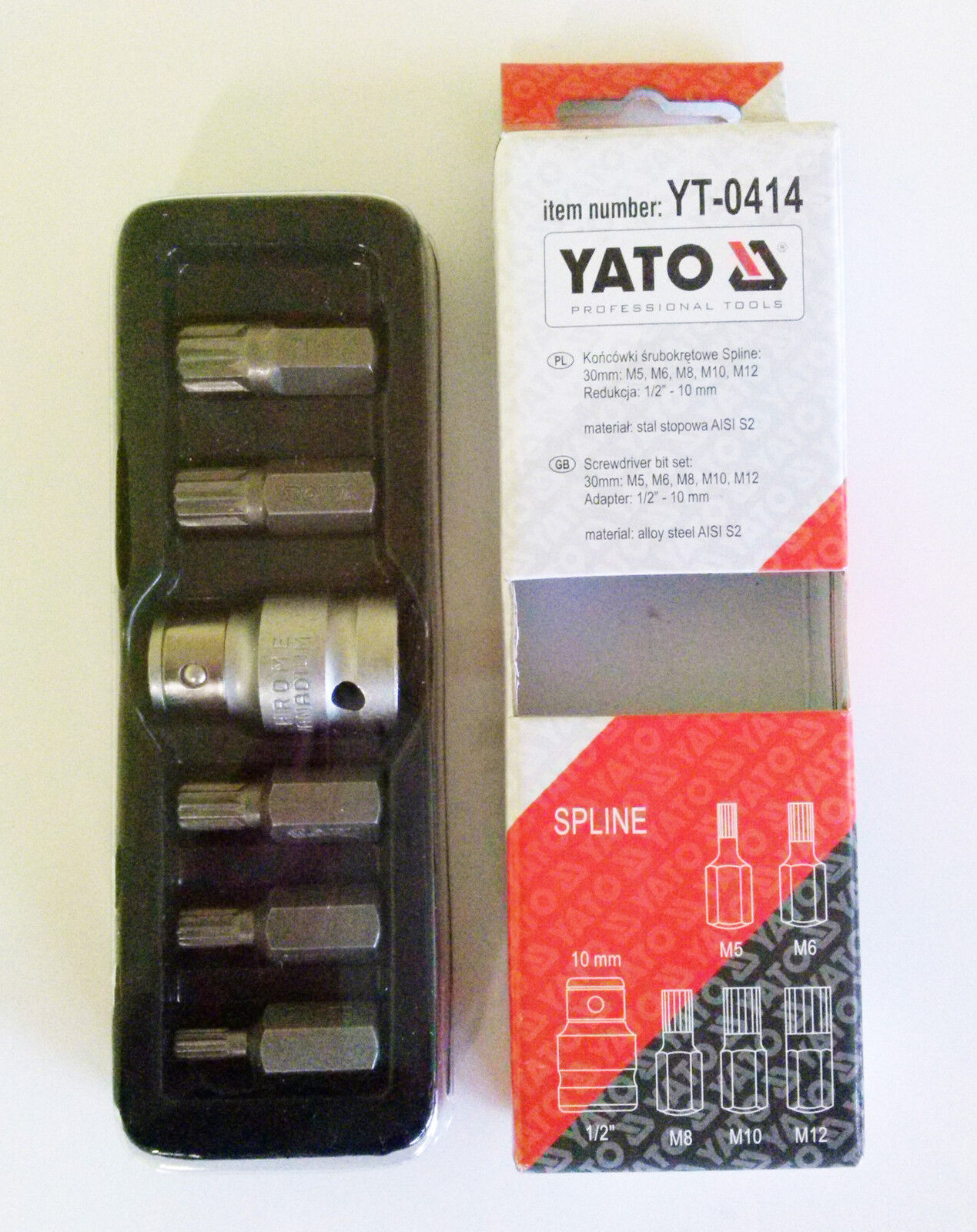 Yato YT-0414 Spline Cacciavite Set di Punte 6 Pezzi