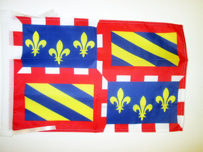 BANDIERA BORGOGNA 45x30cm - BANDIERINA BOURGOGNE IN FRANCIA 30 x 45 cm cordicell