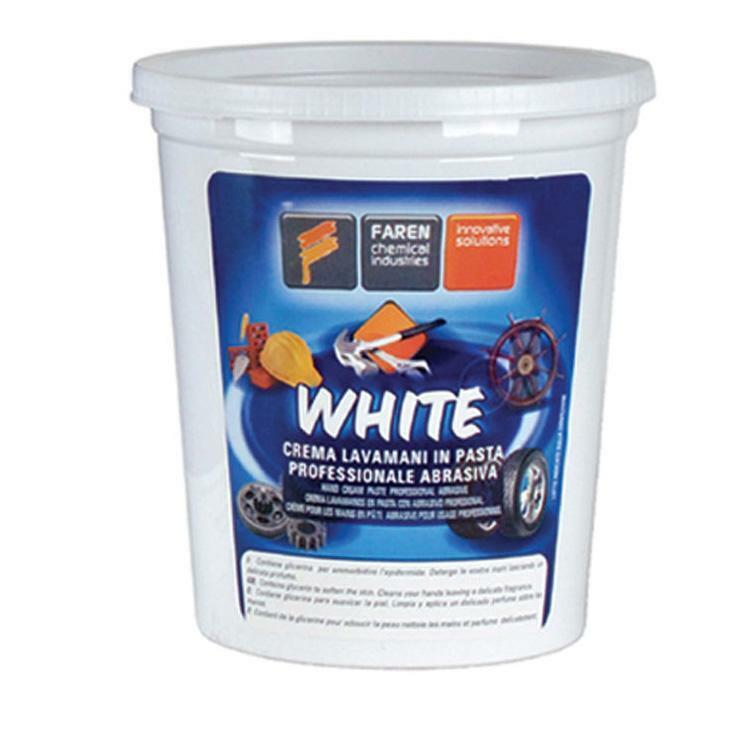 WHITE CREMA LAVAMANI FAREN BIANCA 1L ABRASIVA PROFESSIONALE PASTA LAVA MANI