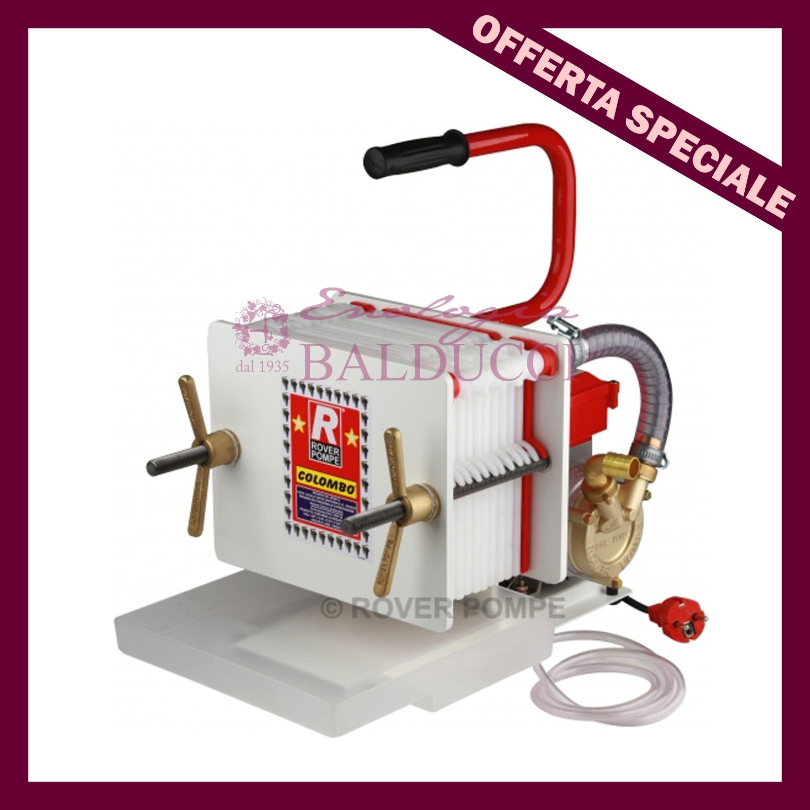 POMPA ELETTRICE CON FILTRO A PIASTRE + 24 STRATI FILTRANTI ROVER® "COLOMBO 12"