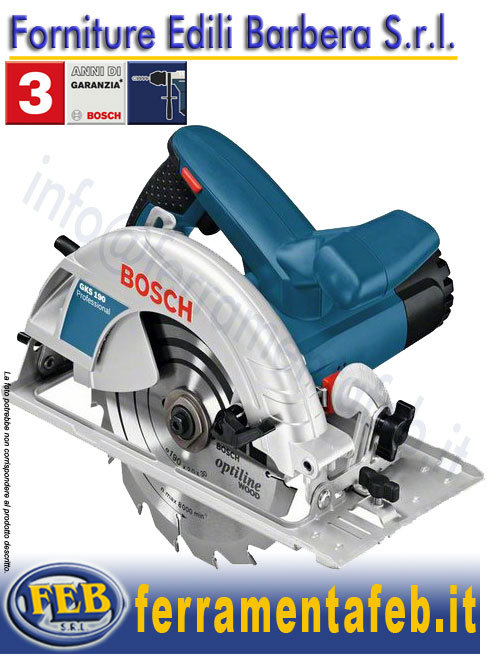 SEGA CIRCOLARE BOSCH GKS 190 BOSCH (GARANZIA 3 ANNI)