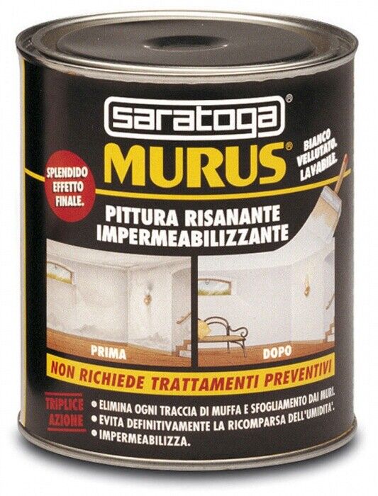 Saratoga Murus Pittura Impermeabilizzante Risanante Antimuffa per Mura Pareti 1L