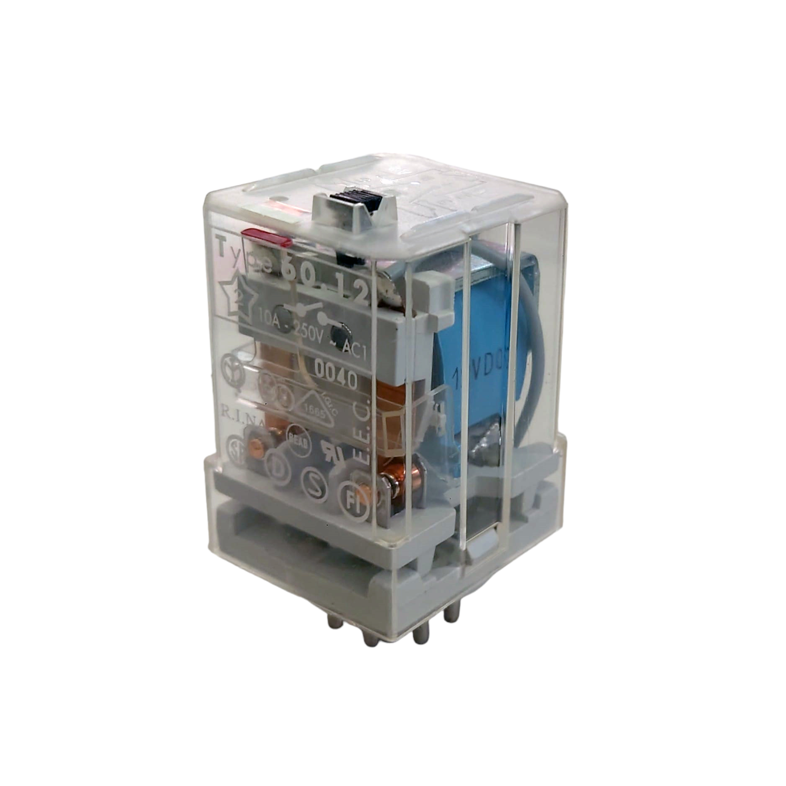 FINDER 60.12.9.012.0040 - Relè octal P+I 12VDC 10A 250V