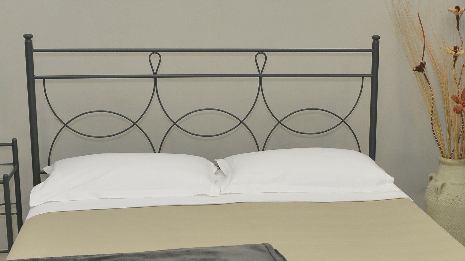 Testata letto in ferro battuto matrimoniale Marianne antracite