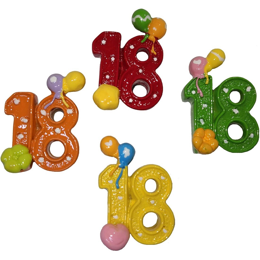 12 PZ CALAMITA IN RESINA | MAGNETE COLORATO 18 ANNI 2,5xh3,5 CM  BOMBONIERA COMP
