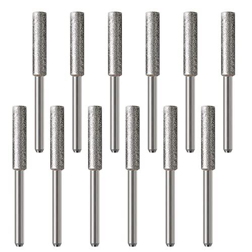 12PCS 4.8mm Diamante Chainsaw Sharpener Burr Grinding Stone File (V4S)