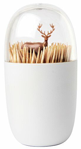 Cervo Prato Toothpick Holder by Qualy Design. Colore Marrone. Unico (d4A)
