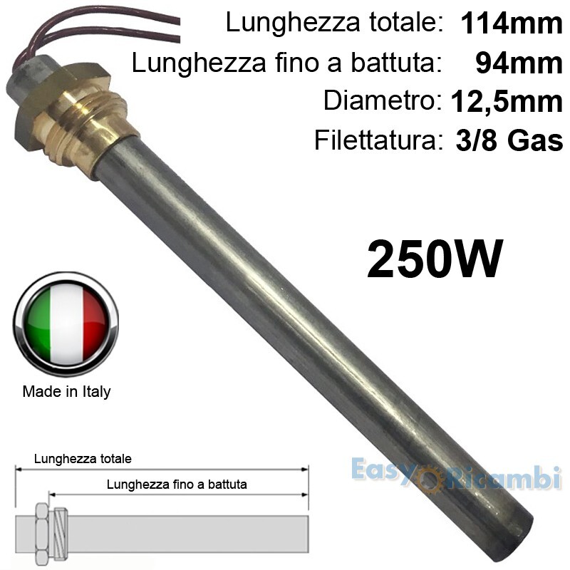 Candeletta 250W accensione stufa pellet resistenza 114/94mm HT62734 per RAVELLI
