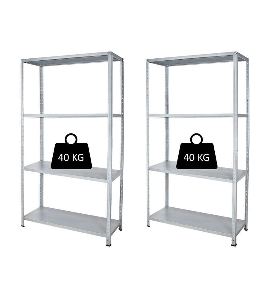 SCAFFALI IN METALLO "MINI" A BULLONE CON 4 PIANI, 60x30x140 CM PORTATA 40 KG ...