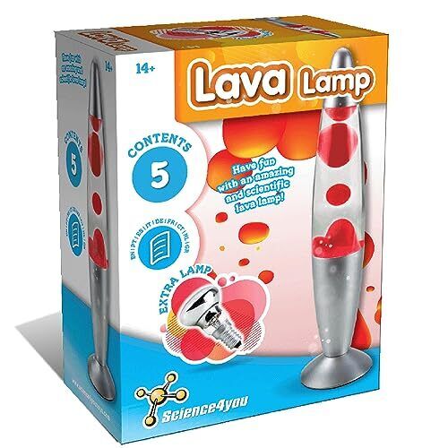 Science4you Lampada di Lava - Lava Lamp Rossa per Bambini, Lampada con (r7L)
