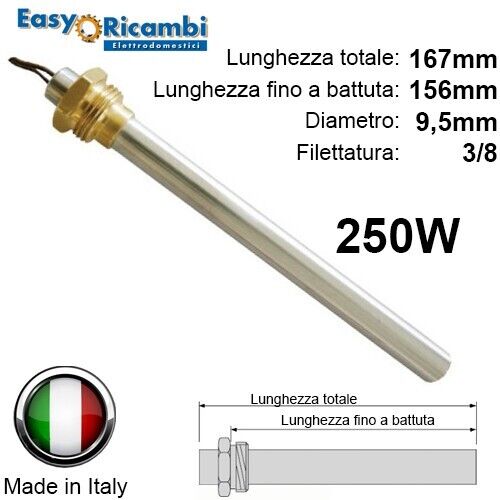 Candeletta resistenza 250W Accensione stufa pellet Lunga 156/167mm RAVELLI