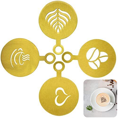 Stencil per Torte Decora Stampi Cappuccino Stensil per Disegnare 4 Pezzi (h9I)